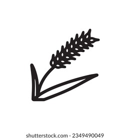 Simple image of wheat Nature Icon	