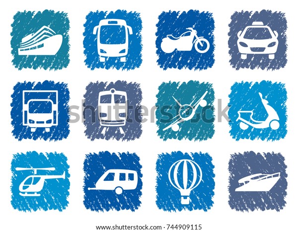 Simple\
images of types of transport. Vector\
illustration