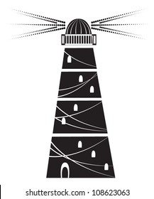 Simple imagine of a lighthouse silhouette