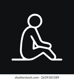 A simple and impactful image depicting a figure sitting. Represents contemplation or rest in a minimalist style.