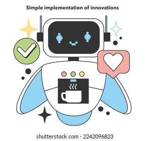 Simple implementation of innovations. Positive aspect about starting and developing small local business. Independent business potential for growth. Flat Vector Illustration