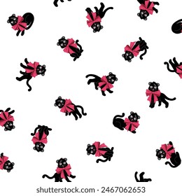 Simple and impressive cute cat seamless pattern,