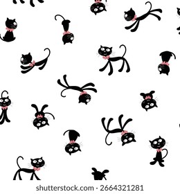 Simple and impressive cute cat seamless pattern,