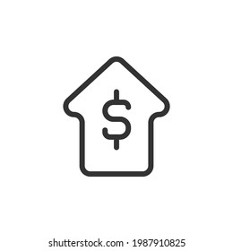 Simple increase line icon. Premium symbol in stroke style. Design of increase icon. Vector illustration.