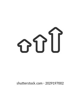 Simple increase line icon. Premium symbol in stroke style. Design of increase icon. Vector illustration.