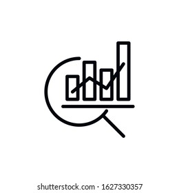 Simple increase line icon. Stroke pictogram. Vector illustration isolated on a white background. Premium quality symbol. Vector sign for mobile app and web sites.