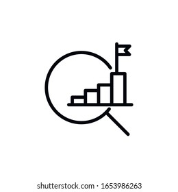 Simple increase line icon. Stroke pictogram. Vector illustration isolated on a white background. Premium quality symbol. Vector sign for mobile app and web sites.