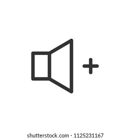 simple increase volume control icon with line style use for ui ux button interface web application, startup, website, editable stroke