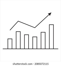 einfaches, wachsendes Stocksymbol auf weißem Hintergrund.trendig steigendes Stocklogokonzept aus der Geschäfts- und Analysesammlung