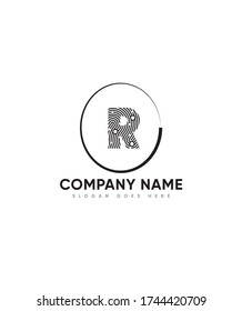 Simple incredibly authentic style letter R logo template, Vector logo for business and technology corporations 