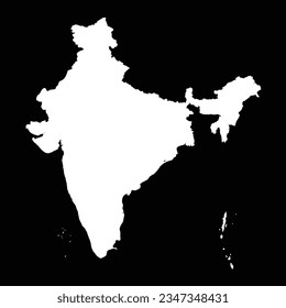 Simple India Map Isolated on Black Background, can be used for business designs, presentation designs or any suitable designs.