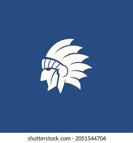 simple indian chief logo . vector illustration for logo or icon