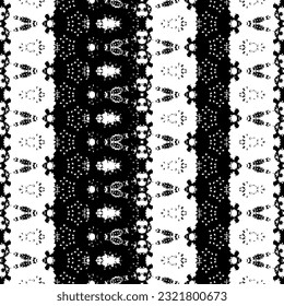 Sencillo patrón indio. Impresión oscura Doodle Geo. Vector de Boho de Color Negro. Diseño sin inconvenientes Patrón oscuro. Tejido de tinta de color negro. Batik de arte tribal. Resumen Vector nativo de arte