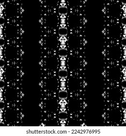Simple Indian Pattern. Ethnic Ink Scribble Batik. Black Colour Art Doodle Textile. Doodle Dyed Dark Print. Seamless Stripe Art Pattern. Black Color Tribal Geo Vector. Abstract Dark Native Repeat