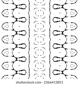Einfaches indisches Muster. Tribal Ink Scribble Vector. Ethnische Native Ink-Muster. Nahtlose Tinte Batik. Black Color Native Dyed Batik. Schwarzes, dunkles Doodle-Muster. Nahtlose dunkle Aquarellfarbe Wiederholen