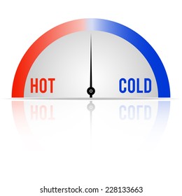 Simple indicator of water or air temperature. Vector illustration.