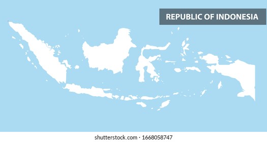 Diseño plano del mapa de Indonesia simple