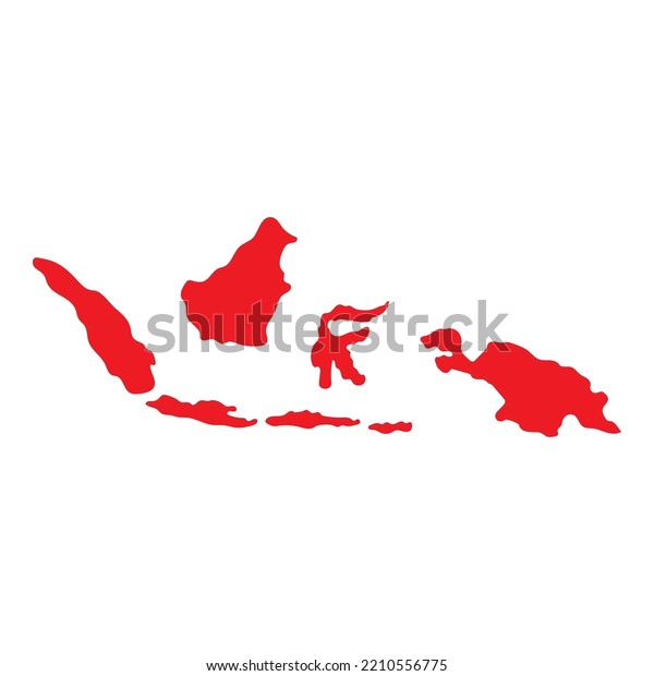 Simple Indonesia Map Indonesian Independence Day Stock Vector (Royalty ...