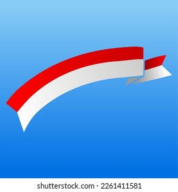 Simple indonesian flag banner icon vector illustration. Banner Indonesia vector design element. Indonesian flag banner vector graphic resource