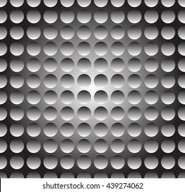 Simple industrial perforated surface pattern template. Carbon, metal sheet (Repeatable)