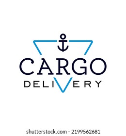 Simple industry logo design cargo delivery or shipping industry template