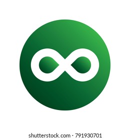 Simple infinity icon - round green