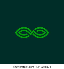 simple infinity leaf green eco vector design template