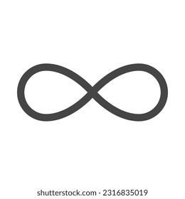 Icono de la marca de infinito simple. Signo ilimitado. Vector.