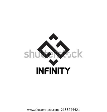 simple infinity square arrows symbol logo vector