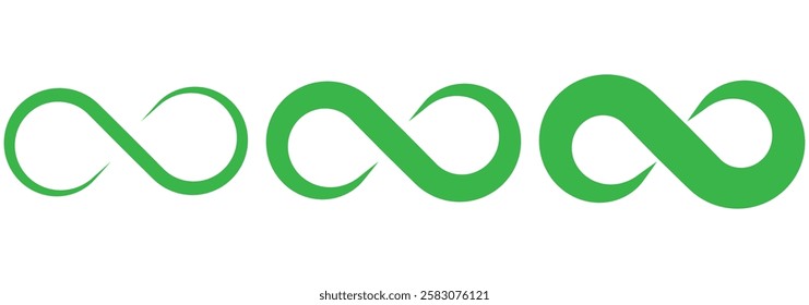 Simple infinity symbols. Design elements for unlimited infinity, endless, eternity, loop, discontinuation. infinity icon set. eps 888.  infinite, limitless and forever signs.