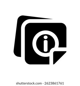 Símbolo de ícone de informações simples simbolizando ajuda ou dados, útil para interfaces da Web, aplicativos e sinalização informativa.