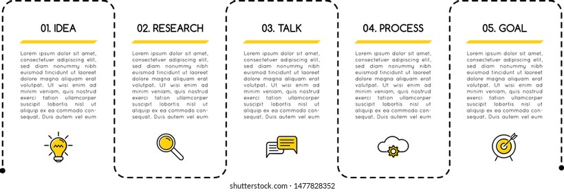 Simple infograph layout with 5 options. Vector