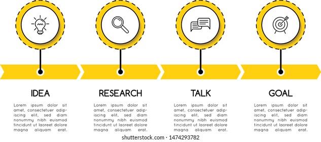 Simple infographic with 4 options. Timeline. Vector