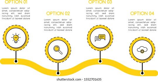 Simple infographic with 4 options. Timeline. Vector