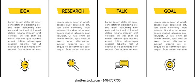 Simple infographic with business icons and 4 options. Vector