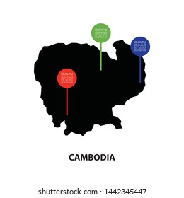 Simple Infographic Of Cambodia Using For Presentation