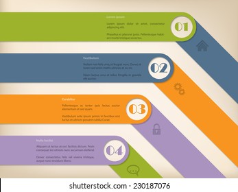 Simple infographic design with options icons and descriptions