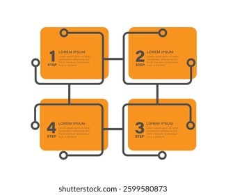 Simple infographic design for presentation or instruction with 4 steps