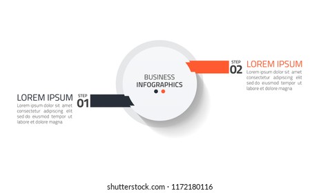 Simple infographic design template with 2 options. can be used for workflow layout, presentation, or web design. vector illustration.