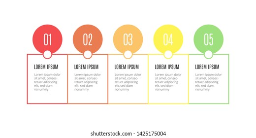 Simple infographic design template with icons and 5 options or steps. Can be used for process diagram, presentations, workflow layout, banner, flow chart, info graph.- Vector