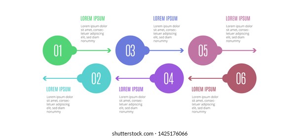 Simple infographic design template with icons and 6 options or steps. Can be used for process diagram, presentations, workflow layout, banner, flow chart, info graph.- Vector