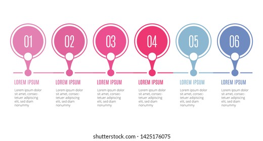 Simple infographic design template with icons and 6 options or steps. Can be used for process diagram, presentations, workflow layout, banner, flow chart, info graph.- Vector