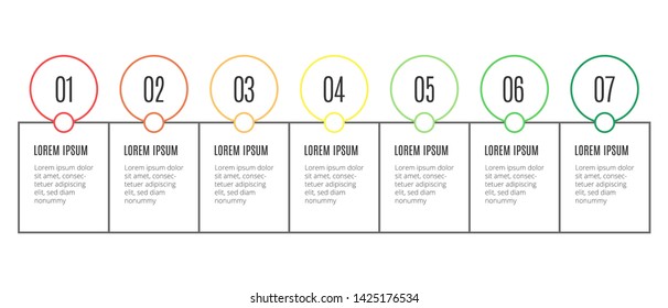 Simple infographic design template with icons and 7 options or steps. Can be used for process diagram, presentations, workflow layout, banner, flow chart, info graph.- Vector