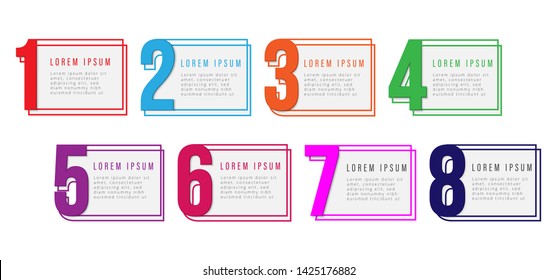 Simple infographic design template with icons and 8 options or steps. Can be used for process diagram, presentations, workflow layout, banner, flow chart, info graph.- Vector