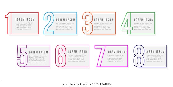 Simple infographic design template with icons and 8 options or steps. Can be used for process diagram, presentations, workflow layout, banner, flow chart, info graph.- Vector