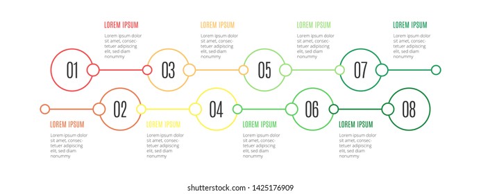 Simple infographic design template with icons and 8 options or steps. Can be used for process diagram, presentations, workflow layout, banner, flow chart, info graph.- Vector