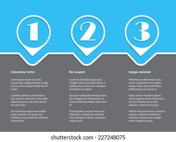 Simple infographic design with white grades on blue gray background