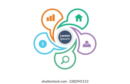 Simple Infographic Diagram with Circular Elements. It can be used in almost every project. You can change all the elements by your own choice.