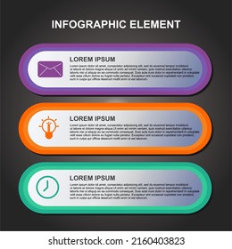 Simple infographic element email, informatios and time icon for bussines presentations