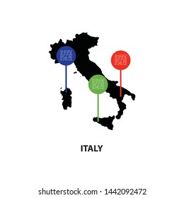 Simple Infographic Of Italy Using For Presentation